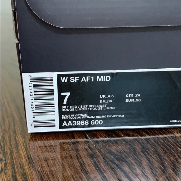 SOLD - Nike SF Air Force 1 Mid Red Dust - Picture 10 of 11